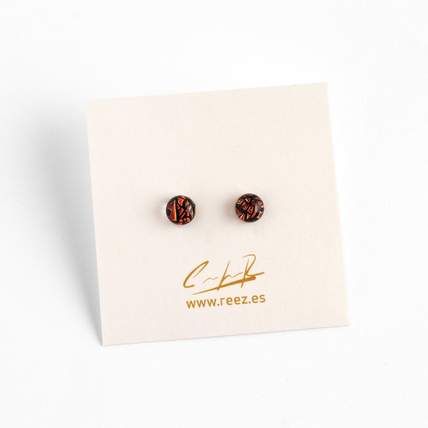 Pendientes Mini-Mini Craquelado Cobrizo