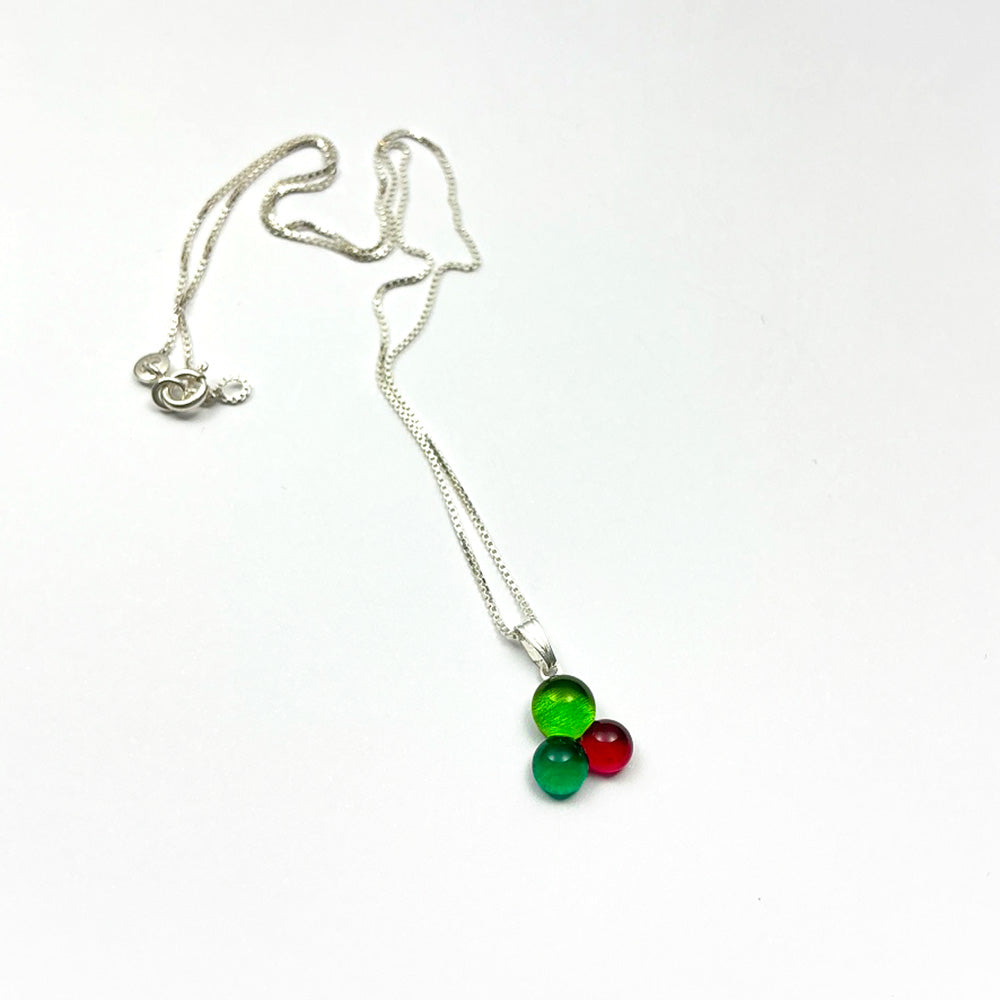 Colgante O3 Verde-Fucsia