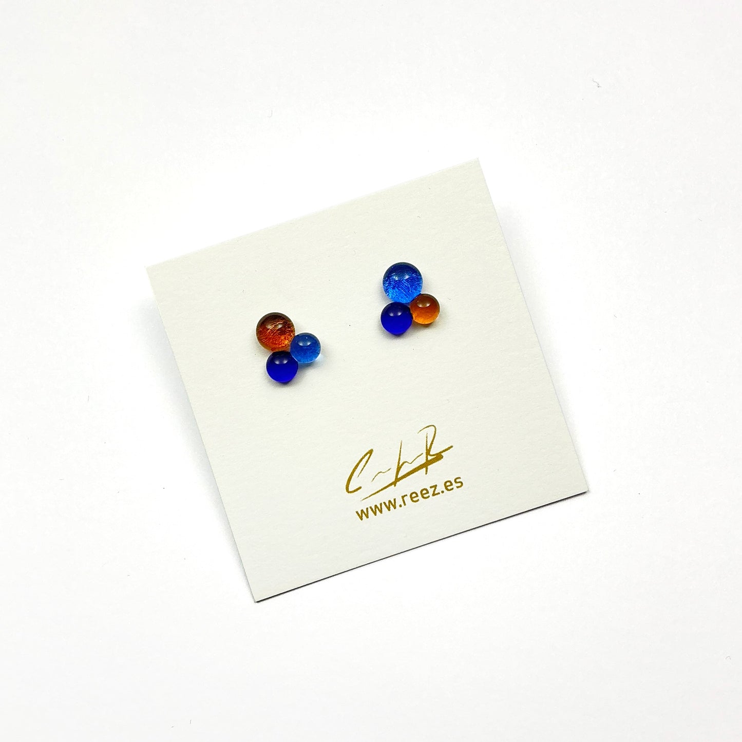 Pendienetes O3 Azul-Ambar