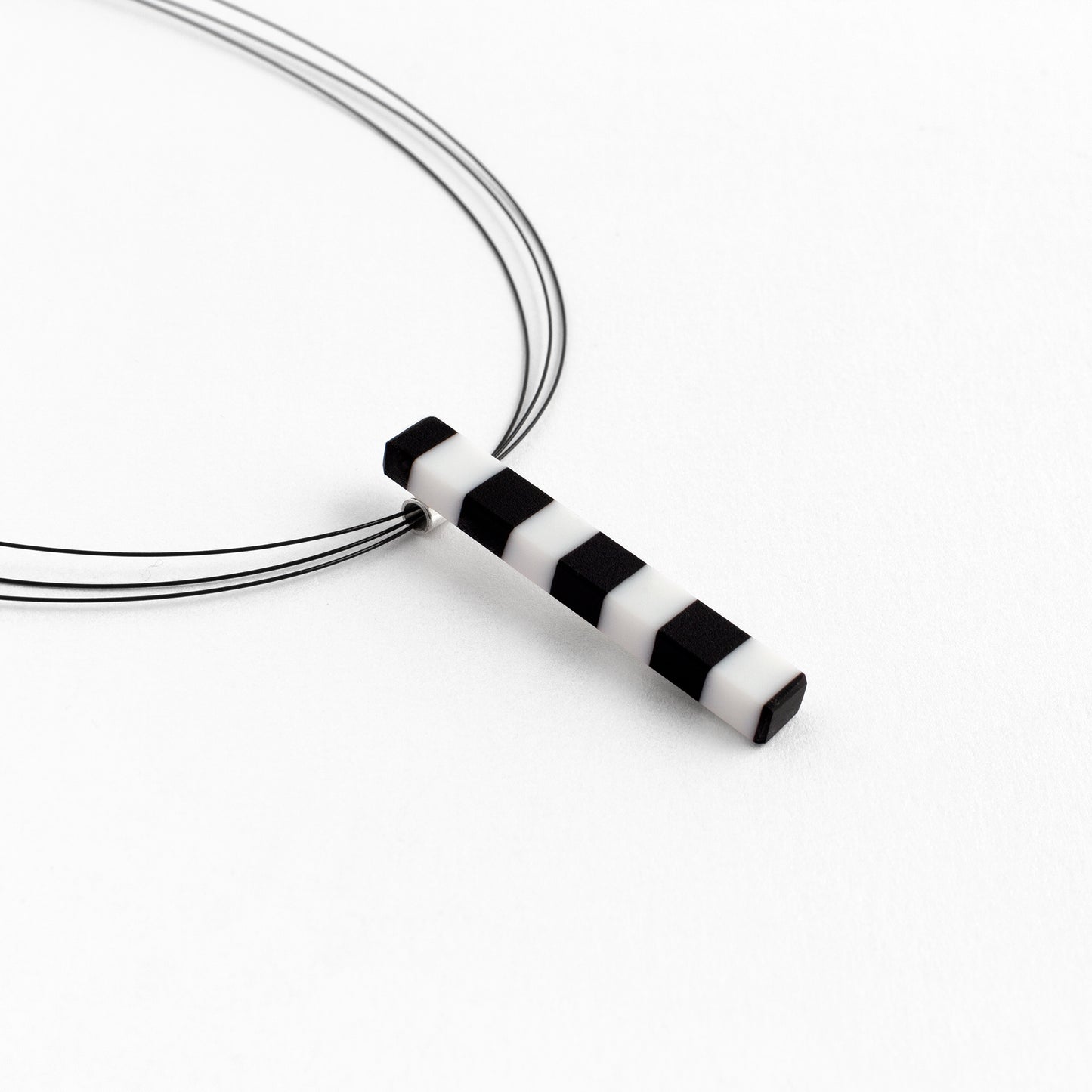 Black and White "Street Lines" Pendant