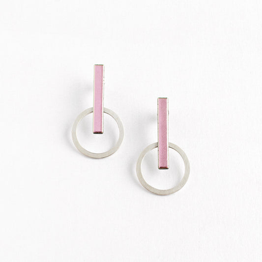 Dichroic Pink Pendulum Earrings