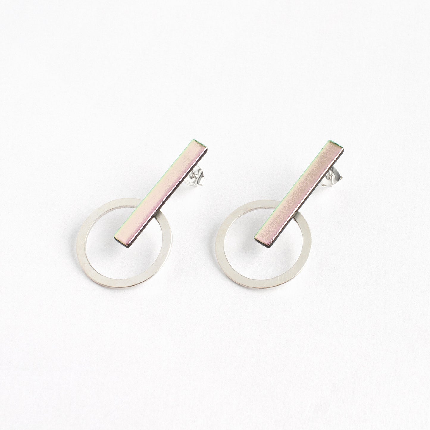 Dichroic Pink Pendulum Earrings