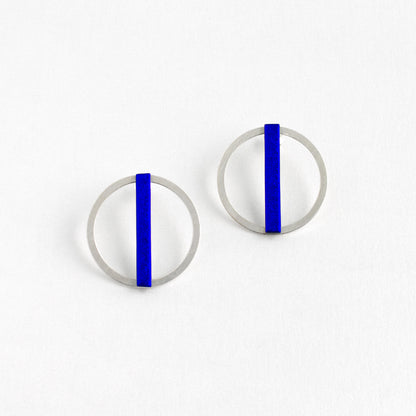 Dichroic Blue Ring Earrings