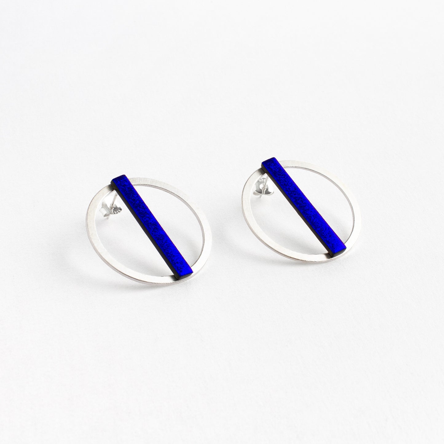 Dichroic Blue Ring Earrings