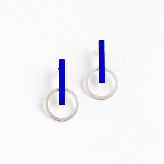 Dichroic Blue Pendulum Earrings