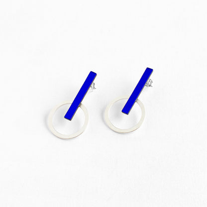 Dichroic Blue Pendulum Earrings