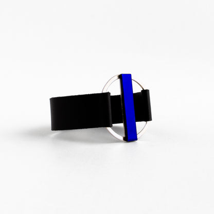 Ring Bracelet + Blue Dichroic Glass