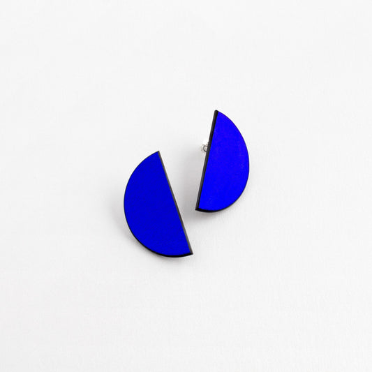 Small Dichroic Blue Moon Earrings