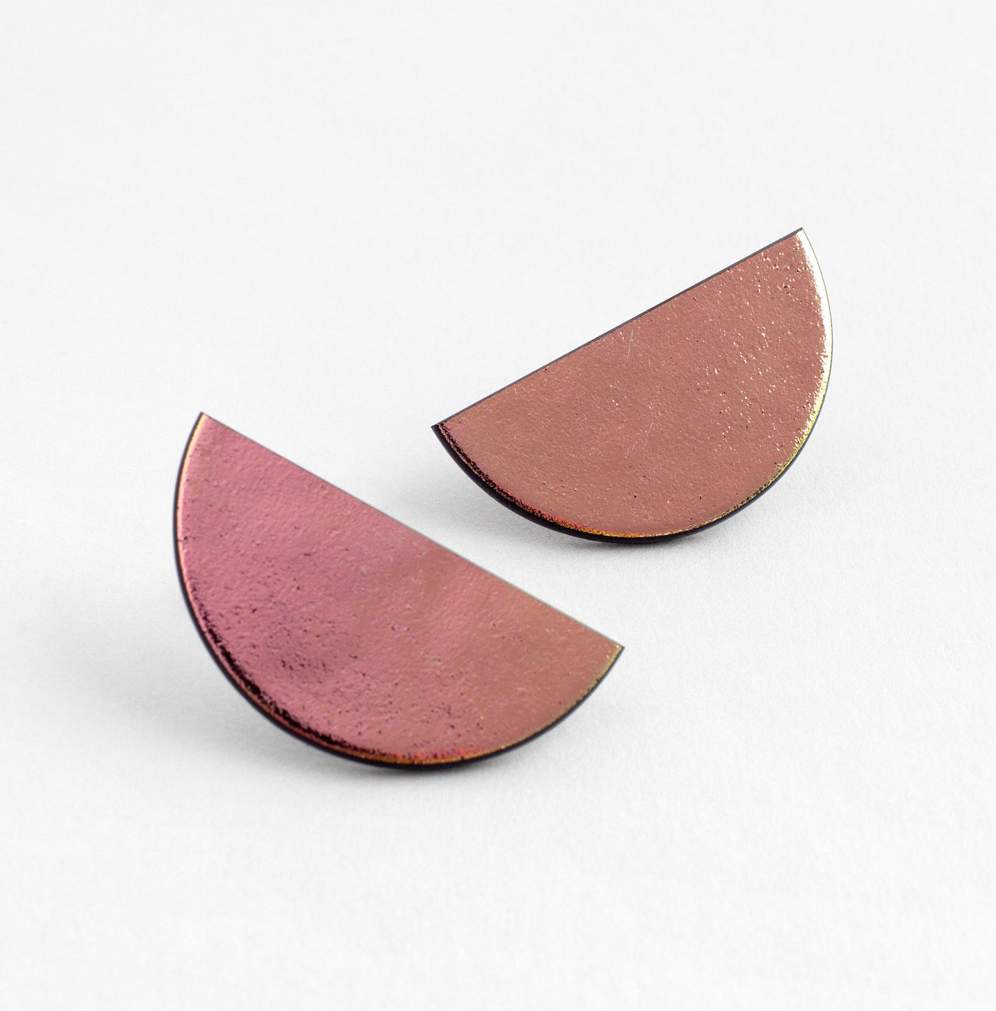 Dichroic Pink Moon Earrings