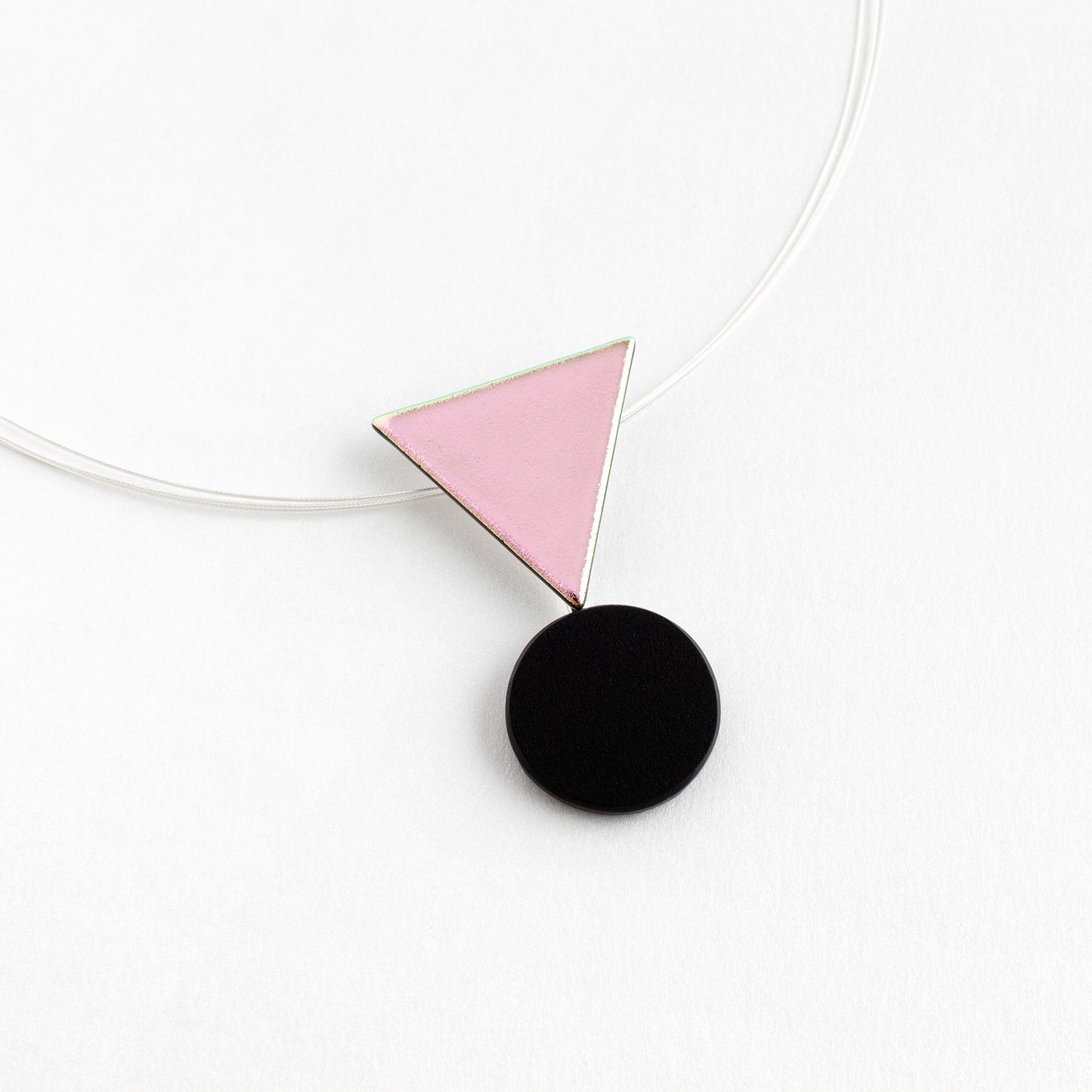 Pink Triangle Circle Pendant