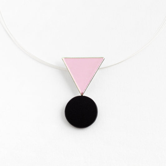 Pink Triangle Circle Pendant