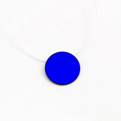 Dichroic Blue Circle Pendant