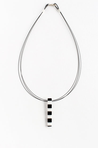 Black and White "Street Lines" Pendant