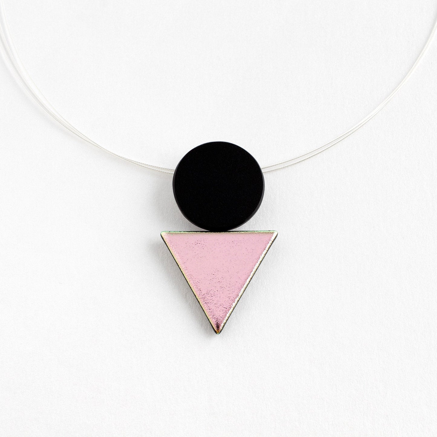 Pink Circle Triangle Pendant