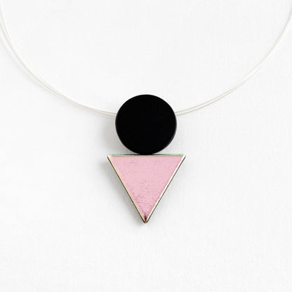 Pink Circle Triangle Pendant